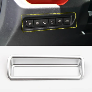 Matt ABS Accesorios de Interior para Coche Auto del Interior del Faro Interruptor de Botón de la Tapa del Armazón de Recorte 1PCS para Toyota RAV4 2019 2020