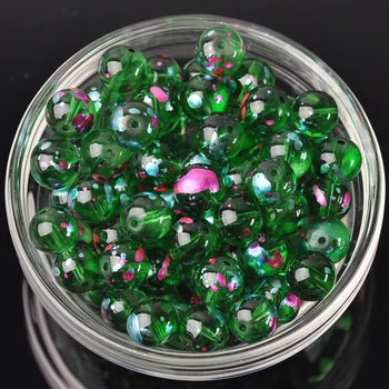 Brillante, Recubierto de Patrones Ronda de 6mm 8mm 10mm Cristal Suelta Perlas para la Joyería DIY Craft Resultados