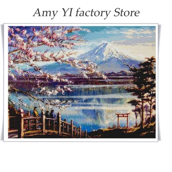 AMY-Cherry Tema Diamante Pintura, Llena de 5D el Bordado, el Paisaje de japón, el Mosaico, la Costura, la Decoración del Hogar