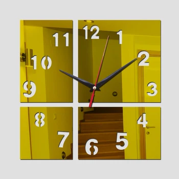 Oferta especial venta apresurado de Cuarzo relojes de pared de acrílico diy 3d espejo de la etiqueta engomada de la decoración del hogar reloj de la Sala de estar