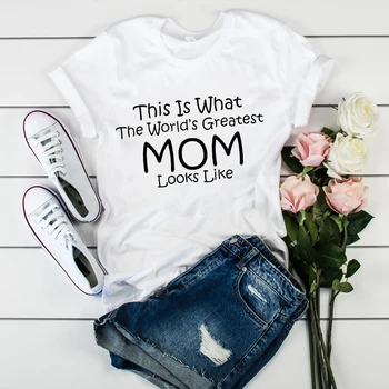 UETEEY Mujeres Mamá Mamá Leopardo de Impresión de la Carta de la Madre de Ropa Camisetas Tops Gráfico Mujeres de las Señoras para Mujer de la Señora T-Shirt Tumblr Camiseta
