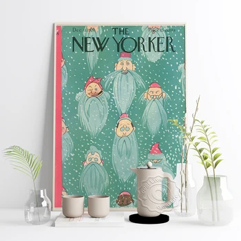 Vintage De Arte De La Revista The New Yorker Cartel, Rea Irvin Divertido Barba Grande Imprime El Cartel, La Moda, El Día De Navidad Pegatinas De Pared Idea De Regalo