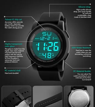 Los hombres relojes de Lujo de los Hombres Analógico-Digital Militares Deporte Led Impermeable Reloj de Pulsera de los hombres del reloj digital del reloj masculino
