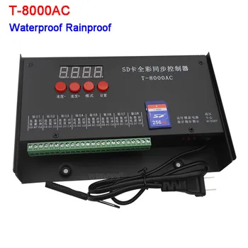 T-8000AC de Píxeles RGB Controlador de 8192 Píxeles de 256 Tarjeta SD para WS2801 WS2811 LPD8806 impermeable a prueba de Lluvia controlador de AC110V 220V