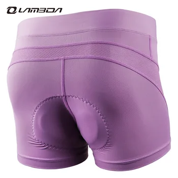 LAMEDA de la Mujer pantalones Cortos de Ciclismo 3D Gel Acolchado Transpirable Ropa interior para Bicicletas de Carretera, MTB Cortos de Equitación Bajada de pantalones Cortos de color Púrpura Negro