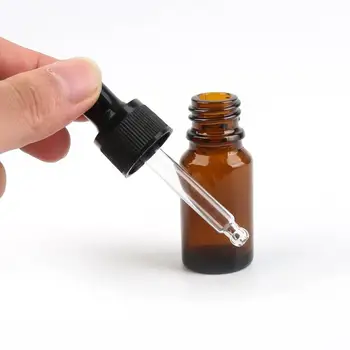 10ml Mini Recargable de Petróleo Vacíos de Vidrio de color Ámbar de Reactivo Líquido de la Pipeta de la Botella Cuentagotas Aromaterapia Botella de Perfume de Mujer