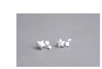 De plata para la Perforación de Tres Estrellas Pendientes del Perno prisionero Para las Mujeres de Regalo de Pendients Brincos EH907