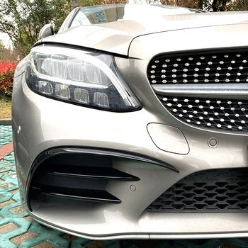 Para Mercedes Benz Clase C W205 C205 S205 estiramiento facial 2019+ C180 C200 C260 Parachoques Delantero AMG Bandera Pegatinas Recorte de los Accesorios de la Cubierta