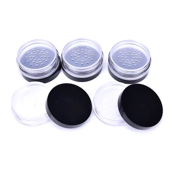 1PC 10 ml de Plástico en Polvo Suelto con el Frasco de Tamiz Gorro Negro Vacío de envases de Cosméticos de Maquillaje Compacto Portátil de Polvo Suelto Cuadro