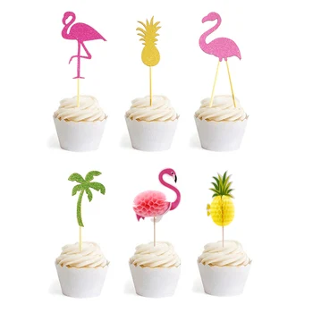 Topper de la torta de la Boda de Insertar la Tarjeta de Topper Suministros de Cupcake de Piña Fiesta de la Moda Flamingo CALIENTE de BRICOLAJE, Decoraciones de Cumpleaños