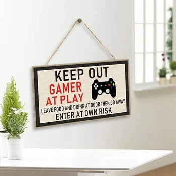 Yo Soy Gamer Gamer Placas Signos WoodenPlaque Signo De La Decoración De Navidad De Regalo Casero De La Decoración De La Placa De Madera Signos