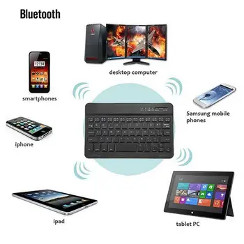 Mini Teclado Inalámbrico Para Android Ios Windows El Teclado De Bluetooth Para El Ipad Del Teléfono De La Tableta De Goma Teclas Teclado Recargable
