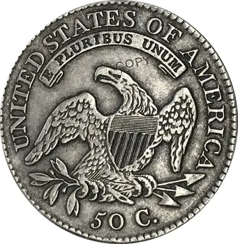 1814 Estados unidos 50 Centavos ½ Dólar de la Libertad Águila cubiertas de Busto de Medio Dólar Cupronickel de Plata bañada en Negro Copia de la Moneda