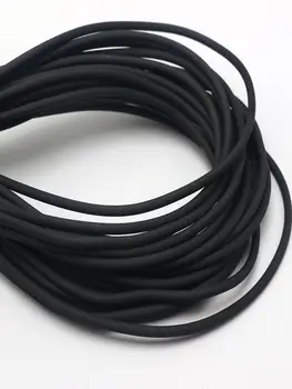 11 Yardas Negro Sólido de Goma de 3mm Cable de Hilo de Cadena Collar de los Colgantes