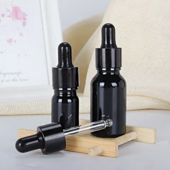 5-100 ML de Reactivo Gotero de Vidrio Negro, Aromaterapia Líquido de la Pipeta de la Botella de Perfume Contenedor de Aceite Esencial de Botella Rellenable