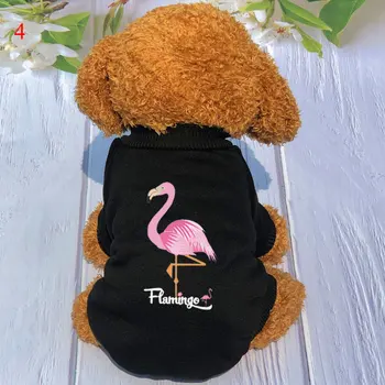 Flamingo Diseño de Perro Ropa para Perro Bulldog francés de la Chaqueta de la Ropa de Invierno para Perros con Capucha Caliente Cachorro Ropa Suéter para Gatos