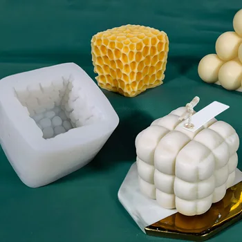 Burbuja Cubo de la Vela del Molde de Silicona DIY 3D de Creative Bola Mágica Decoración del Hogar de la Vela de Arte Decorativo de la Torta de Chocolate del Molde