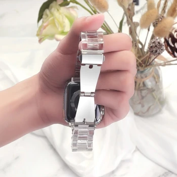 Más reciente de la Correa para el Apple Watch de la Banda de la Serie 6 SE 5 4 321 Transparente para el Iwatch pulsera de 38 mm 40 mm 42 mm 44 mm Correa de accesorios