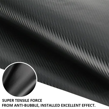 200x60cm 3D de Fibra de Carbono Envoltura de Vinilo Película del Coche de DIY Decoración Pegatinas autoadhesivas Negro Envoltura de papel de Aluminio Moto Auto Estilo Accesorios