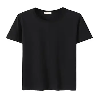 De gran tamaño de manga corta de algodón t-shirt para hombres sueltos Europeos y Americanos de color sólido tocando fondo camisa de mayorista
