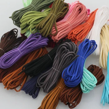 Gamuza Cuerda de Cuero Genuino cuero de Cuero Cable de Hilo de Cadena de la Cuerda de Material de BRICOLAJE Pulsera Collar Trenzado Artesanal para la Fabricación de Joyas
