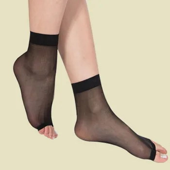 2Pairs/Lote Abrir el Dedo del pie Calcetines de las Mujeres de Verano Fina Malla Transpirable Corto Calcetines de Mujer Señora Harajuku Streetwear Transparente de Seda Calcetines