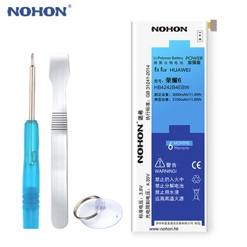 NOHON Batería Para Huawei P9 P10 G9 8 9 Lite Honor 10 9 8 7 6 P10 P20 4X 5C 7C 7A Baterías de Li-Polímero HB396285ECW HB386280ECW