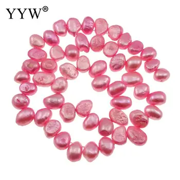 Rosa Perlas Cultivadas Barrocas de Perlas de agua Dulce Perlas de la parte Superior Perforado 8-9m m, 0,8 mm de 15 Pulgadas Para la Fabricación de la Joyería DIY Collar Pulsera