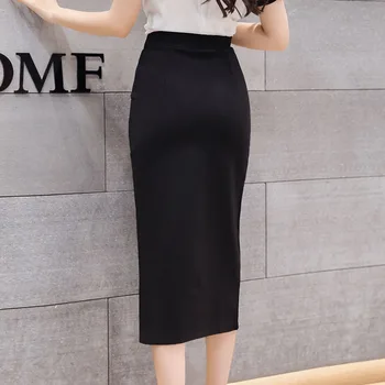 Las faldas de las Mujeres de Todos coinciden Elegante Sólidos de Alta Cintura Suave Señoras Slim para Mujer de Gran Tamaño Estilo coreano Ocio de Verano Transpirable Chic