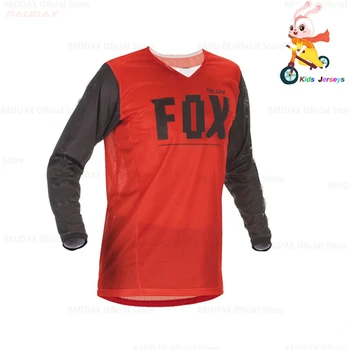 2021 Raudax Fox Kids de secado Rápido de Motocross Jersey Downhil Mountain Bike DH Camisa MX Ropa de Motocicleta Ropa para Niños MTB Camisetas