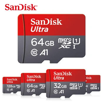 SanDisk Ultra A1 Tarjeta de Memoria 16GB 32GB 64GB 128GB 256GB 120 MB/s tarjeta Microsd de Clase 10 UHS-1 tarjeta flash SD/TF microSDXC + Adaptador