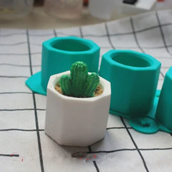 3D de Hormigón Maceta Cactus Suculentas Plantas de Cemento en un Molde de Silicona DIY de Arcilla Artesanal de la Maceta Molde de Silicona Jarrón de Cerámica de Molde