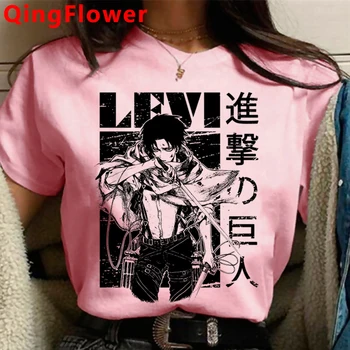 Anime japonés Ataque en Titán Gráfico T-shirt de las Mujeres Harajuku Shingeki No Kyojin Camiseta de los 90 Manga T Camisa Kawaii parte Superior Camisetas Mujer