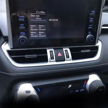 Para Toyota RAV4 2019 2020 2021 RAV 4 XA50 de Fibra de Carbono Coche de Central de Aire Acondicionado con Control de Ventilación de Salida Recorte de los Accesorios de la Cubierta