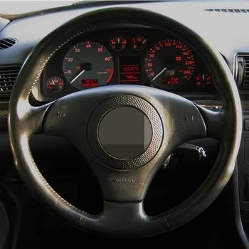 Coche de la Cubierta del Volante Negro cosido a Mano de Cuero Artificial Para Audi TT (8N) 1998-2001 A8 S8 (D2) S4 (B5) 1997-2001 S6 (C5)