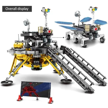 La ciudad de Técnicos Lunar Lander Cohete Espacial Bloque de Construcción Creador Dirigible Coche Cosmonauta Figura de Ladrillo de Juguete Educativo para los Niños