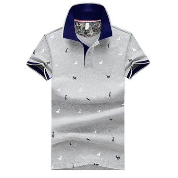 Los hombres Impreso Camisa de Polo de Negocio de la Moda de Manga Corta de Verano de Algodón Puro Casual Bordado de Camisas de Polo para Hombre Transpirable T-shirt