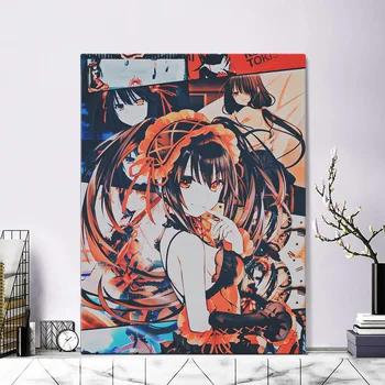 Fecha en que Viven Kurumi Anime Collage Estética Lienzo de Pintura de la Pared de Arte de Afiches Impresiones de Fotos de Vivir Decoración de la Habitación de Decoración para el Hogar