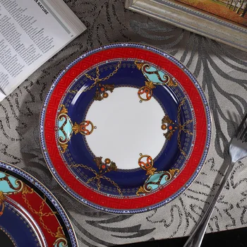 Vintage de la Placa de Plato de Cerámica Creativa Snack-Vajilla turco Tapas China Hueso Filete Plato de Ensalada Assiette Vajilla EH50PL