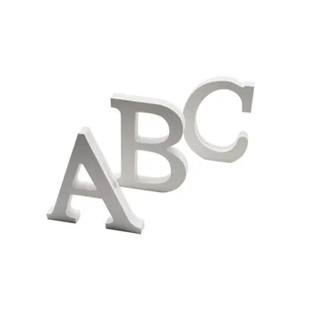 1Pc de Madera Blanca Letra de Alfabeto inglés DIY Personalizado Nombre de Diseño de Arte de Pie Libre el Corazón para Boda Fiesta en Casa Decor