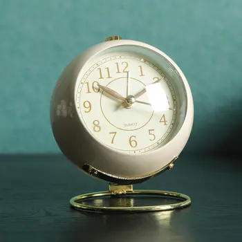 Estilo Retro de Metal Reloj de Alarma de la Ronda de Escritorio Reloj despertador de la Mesilla de Alarma Reloj de Escritorio Decoración WF925