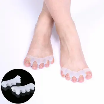1 par de Dedo de Silicona Protector del Dedo del pie Dedo del pie de los Separadores de los Extensores de la Enderezadora del Juanete Protector de Alivio del Dolor Cuidado de los Pies