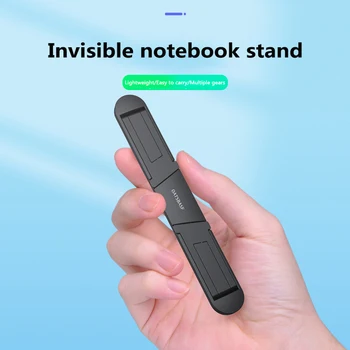 Invisible Soporte Del Ordenador Portátil Suporte Accesorios Para Notebook Macbook Pro De Soporte Mini Plegable Portátil Titular De Refrigeración Stand