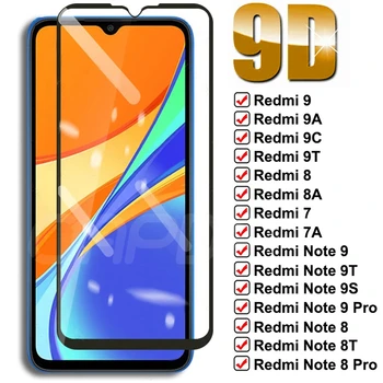 9D de Vidrio Templado Para Xiaomi Redmi 9 9A 9C 9T 7 7A 8 8A Protector de Pantalla Redmi Nota 9T 7 8 8 9 9 Pro de la Seguridad de Protección de Vidrio