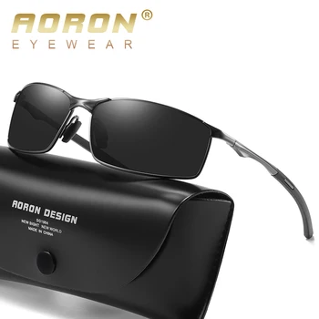 Aoron Gafas de sol Polarizadas para Hombre/para Mujer de Conducción Espejo Gafas de Sol de Marco de Metal Gafas UV400 Gafas Anti-Deslumbramiento Mayorista