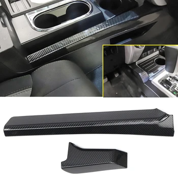 Ajuste de la Toyota Tundra XK50-2021 de los Accesorios del Coche Decoración Interior en ABS de Carbono Frontal de la Consola de la palanca de cambios de la etiqueta Engomada de la Cubierta 2pcs LHD
