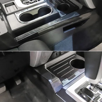 Ajuste de la Toyota Tundra XK50-2021 de los Accesorios del Coche Decoración Interior en ABS de Carbono Frontal de la Consola de la palanca de cambios de la etiqueta Engomada de la Cubierta 2pcs LHD