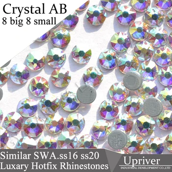 10 Bruto de la Nueva Llegada 8+8 16Facets Cristal de Calidad Superior AB Hotfix Strass