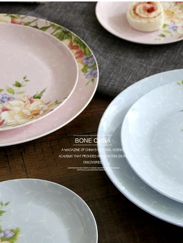 8inch, 4pcs/set, porcelana vajilla, floral vintage de diseño, cerámica buffet plato, plato decorativo de porcelana plato de la cena