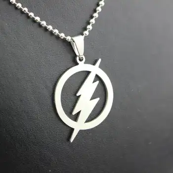 2020 de la Moda de Cine y televisión de periféricos accesorios de Flash logo Creativo personalizado de titanio de acero colgante de collar suéter cadena